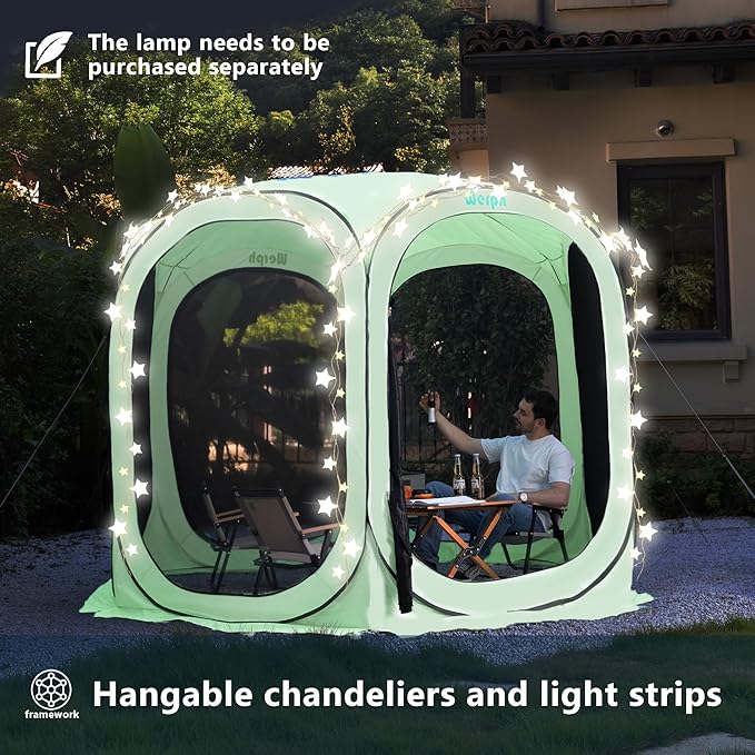 Pop Up Tent，Portable Canopy Tent with Mesh Mosquito Net, Screen House Room Canopy Shade Screen 6 x