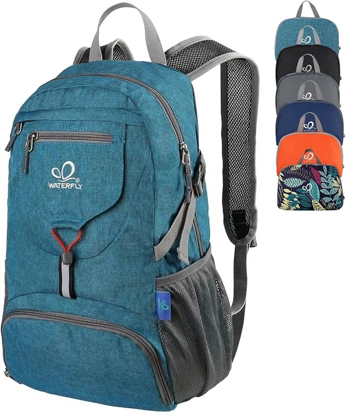 WATERFLY Small Lightweight Packable Backpack: 20l Ultra Light Foldable Travel Hiking Camping