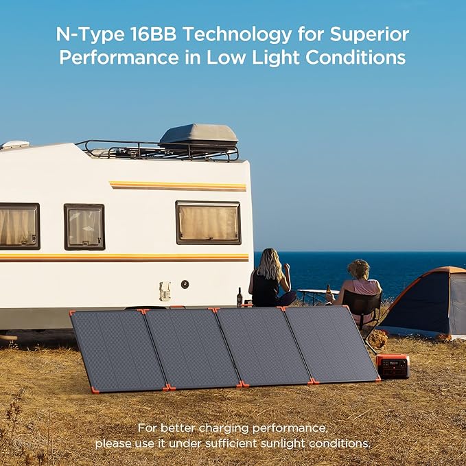 N-Type 16BB 350W Portable Solar Panel for Power Station,Hurricane Preparedness Items,43V Foldable