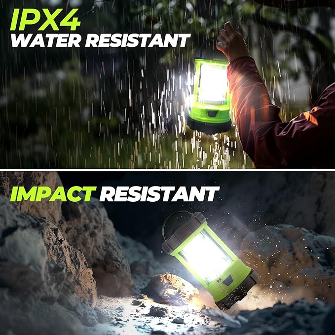 Camping Lantern 3000LM, LED Lanterns for Power Outages with 4400mAh Phone Charger, Impact-Resistant