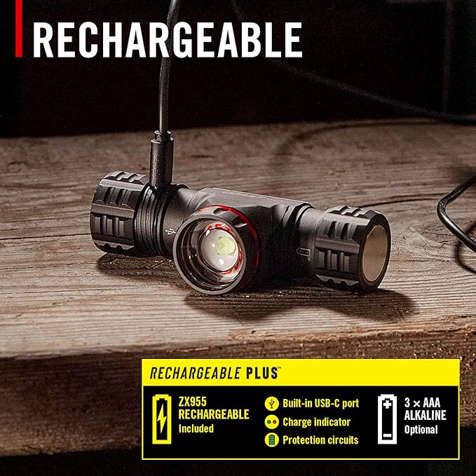 Coast® XPH34R 2075 Lumen USB-C Rechargeable-Dual Power LED Headlamp withPURE Beam® Twist Focus??and