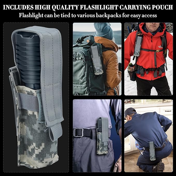 Super Bright Rechargeable Flashlights 2400.000 High Lumen, Powerful LED Flashlight, IPX7 Waterproof
