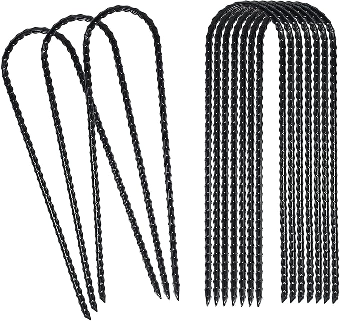 10"x2" Trampolines Wind Stakes Heavy Duty U Shape Galvanized Steel Trampoline Stakes Ground Anchors