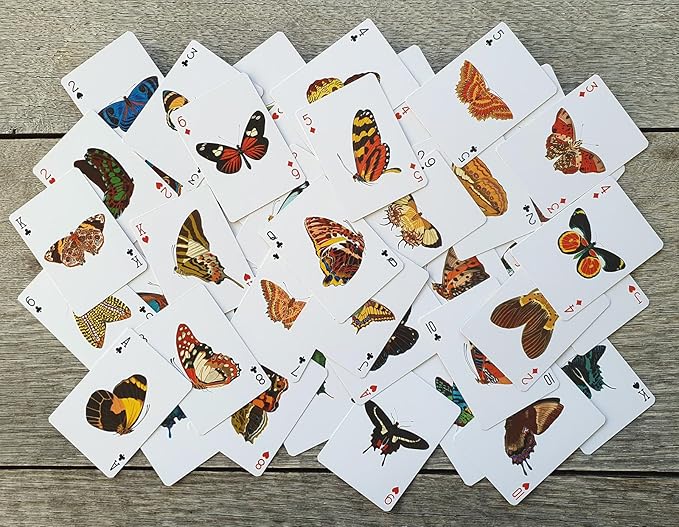 BEAUTIFUL BUTTERFLY Playing Cards (Poker Deck 54 Cards All Different) Colorful Butterflies Moths