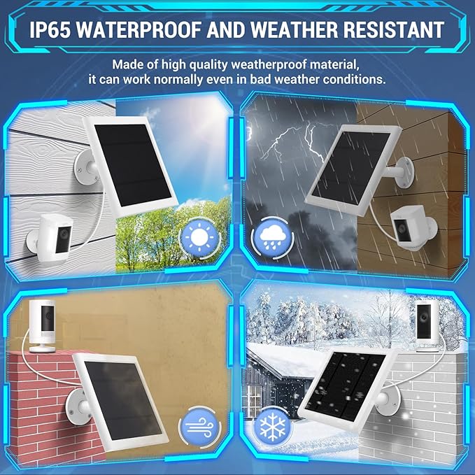 2 Pack - Solar Panel for Ring Security Camera Spotlight Cam Plus/Pro(Battery) Stick Up Cam/Pro