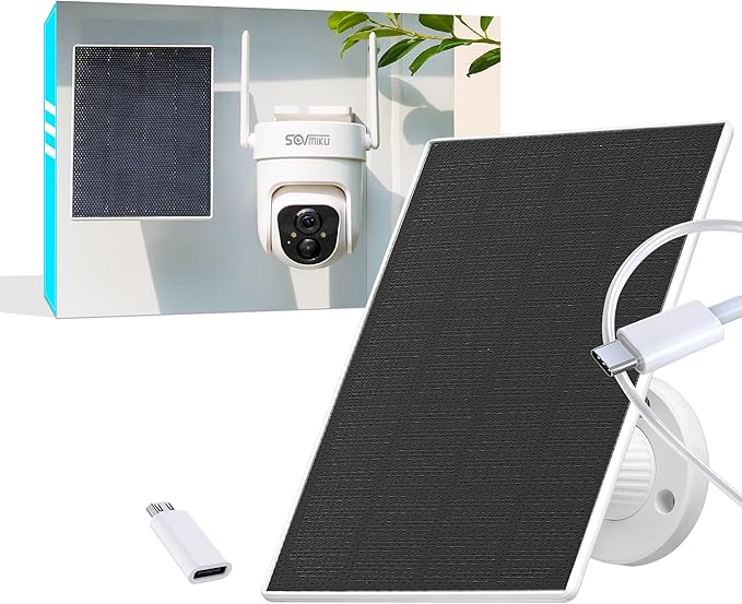 Vicohome 5V Solar Panels for Security Cameras for Bird Feeder 23% Energy Conversion Rate,9.8Ft