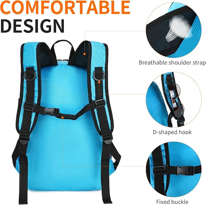 Large Hiking Daypack,30L Waterproof Hiking Backpack Packable Lightweight Travel Day Pack for Women