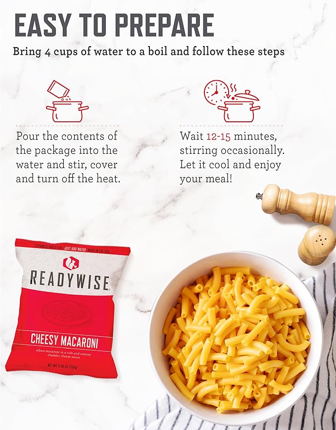 ReadyWise Emergency Food Supply - 100 Servings Favorites Bucket, Protein Meals, Dehydrated & Freeze