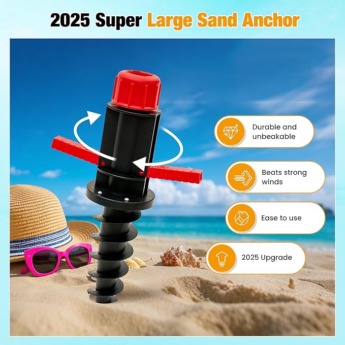 HOMEDEMO Beach Canopy UPF 50+, 6'×6', Easy Set up and Take Down Tent with Sand Pockets, Side Wall
