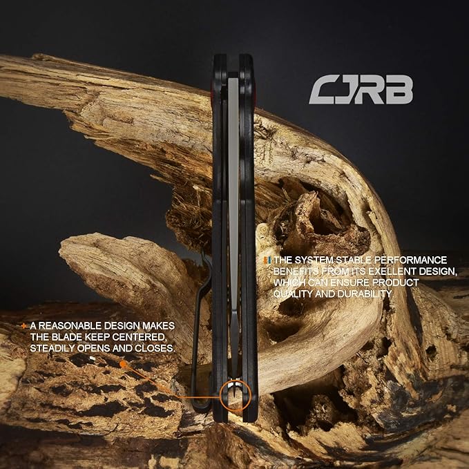 CJRB Crag Folding Pocket Knife, 3.43" AR-RPM9 Steel Blade Carbon Fiber Handle EDC Knife with Pocket