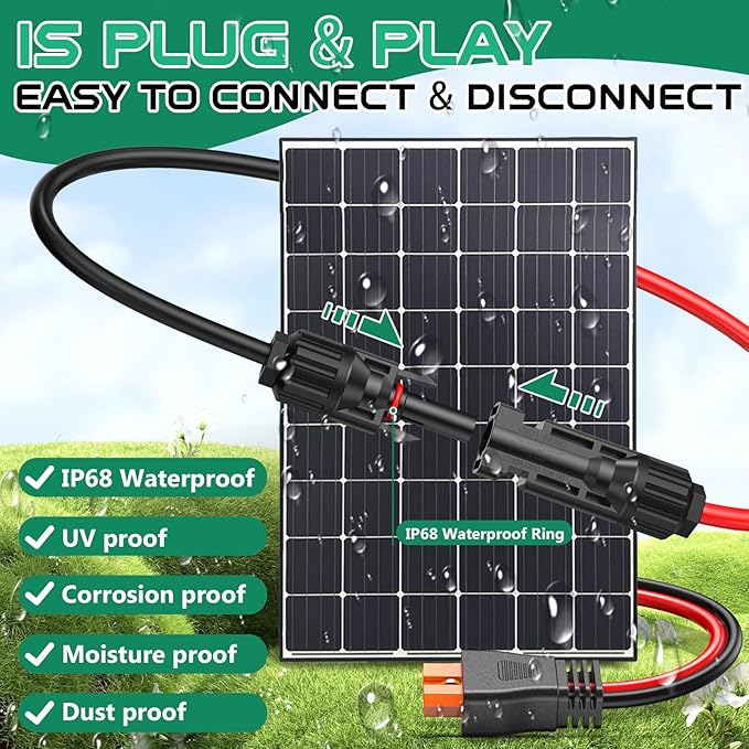 Oududianzi 10AWG XT60i Solar Cable 40FT, XT60i Cable to Solar Connector 3 10 15 20 30 40 50FT