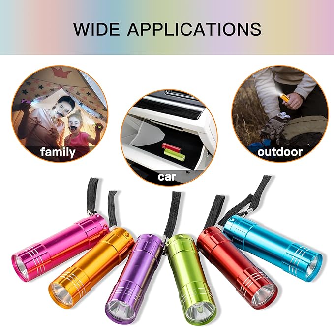 KunHe 180 Pack Small Mini Cheap Flashlights for Kids Bulk with Batteries Aluminum LED Bulk