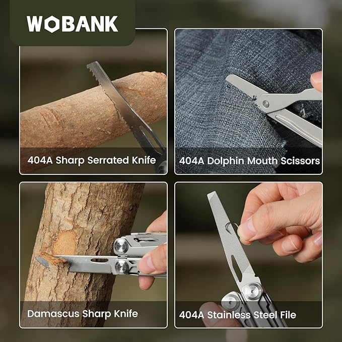 Multitool, 29-in-1 Stainless Steel Multi Tool Pliers with Screwdriver Sleeve, Damascus Pocket