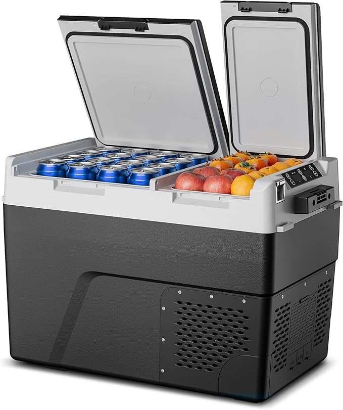 12 Volt Refrigerator Car Fridge - 61QT(58L) Dual Zone Electric Cooler, Car Refrigerator -4℉~68℉