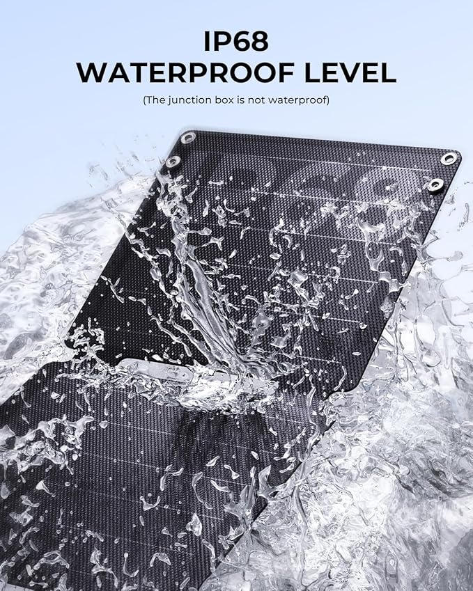 21W Solar Panel Charger BigBlue SolarPowa 20 Portable Solar Charger with USB-A/USB-C Ports, IP68