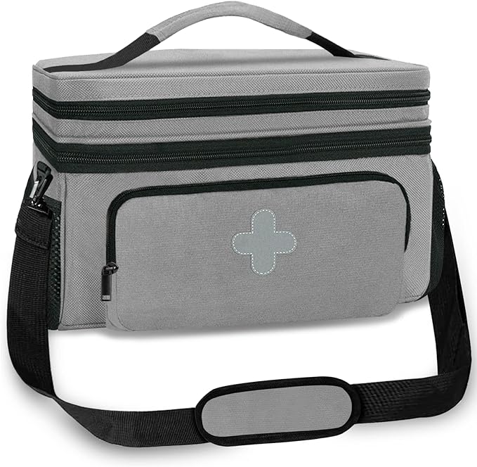 Medicine Storage Bag, Medical Bag Pill Bottle Organizer for Emergency, Medicine Box Empty with