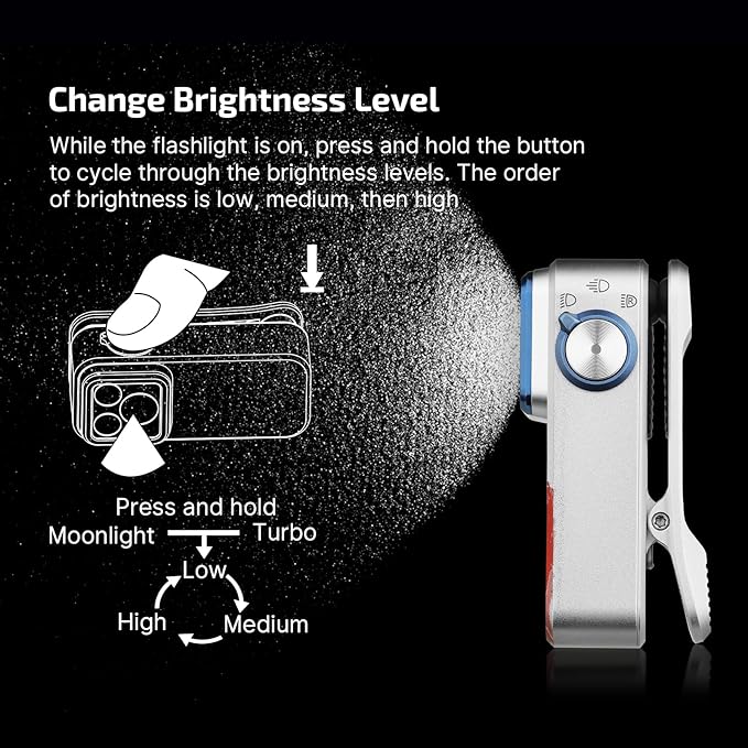 OLIGHT Oclip Pro EDC Flashlight Clip-on Light, Rechargeable 500 Lumens with Three Lighting