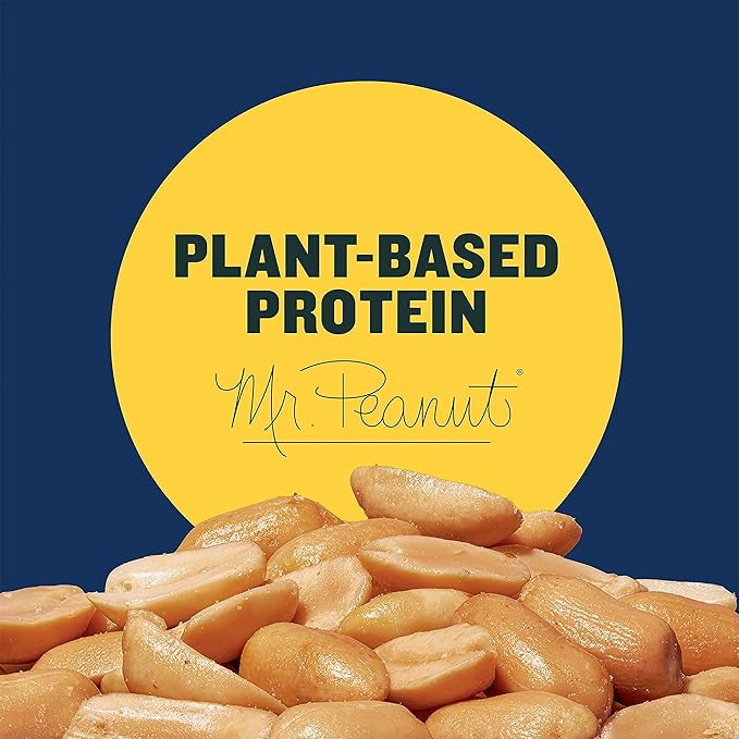 PLANTERS Salted Peanuts Cocktail, Party Snack, Plant-Based Protein, After School Snack, Roasted in