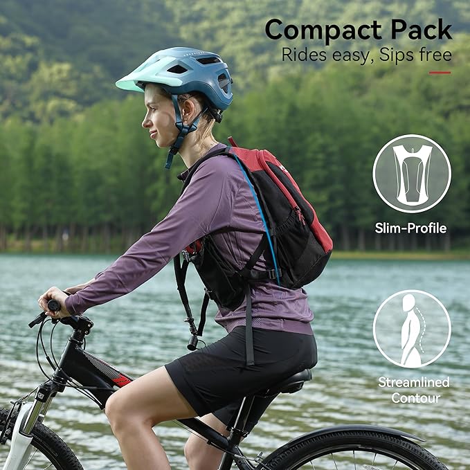 MARCHWAY Lightweight Hydration Backpack with Vest Style Straps & 2.5L TPU Water Bladder, Versatile