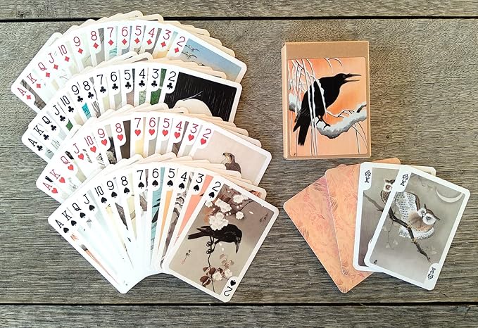 Stunning Birds Playing Cards (Poker Deck 54 Cards All Different) Vintage Antique Japanese Engraving