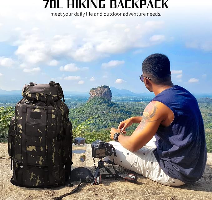 Hiking Backpack for Men 70L/100L Camping Backpack Military Rucksack Molle 3 Days Assault Pack for