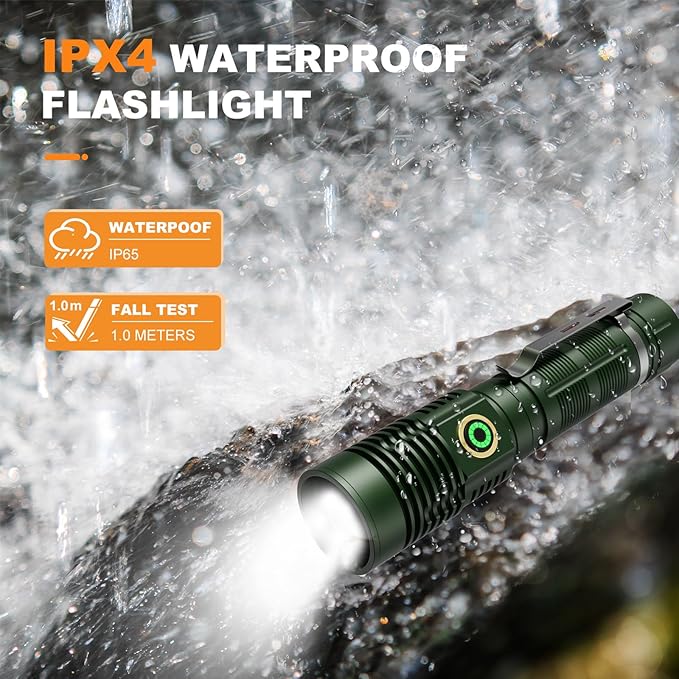 Small Tactical Flashlights High Lumens - 1500 Meters Long Beam Super Bright LED Magnetic Flashlight