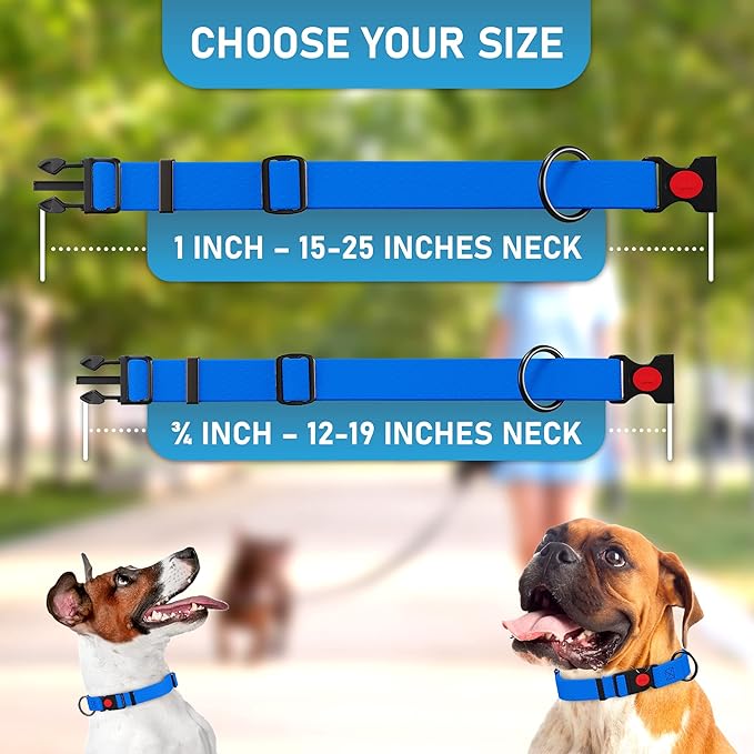 Adjustable Dog Collar with QR Code Dog Tag ID Attached - Made in USA - Honeycomb Waterproof Heavy