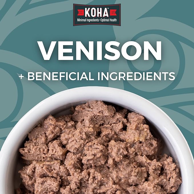 KOHA Limited Ingredient Diet Venison Entrée for Dogs - Dog Food Toppers for Picky Eaters - Grain