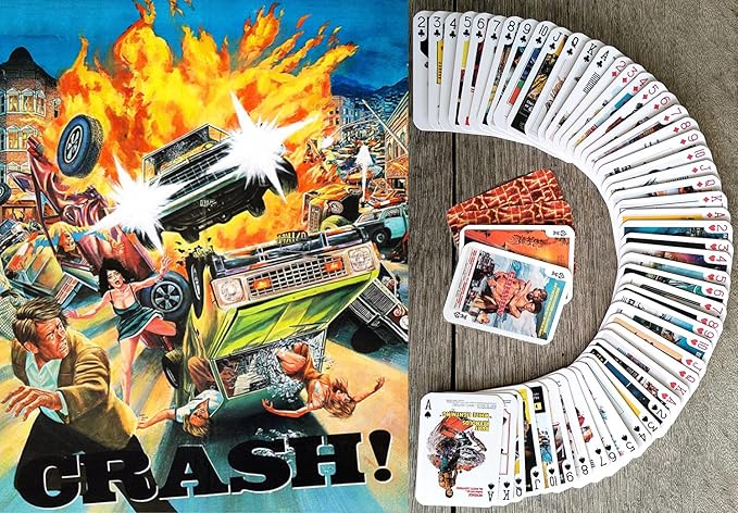 CARSPLOITATION Playing Cards (Poker Deck 54 Cards All Different) Vintage Retro Car Crash Bikers