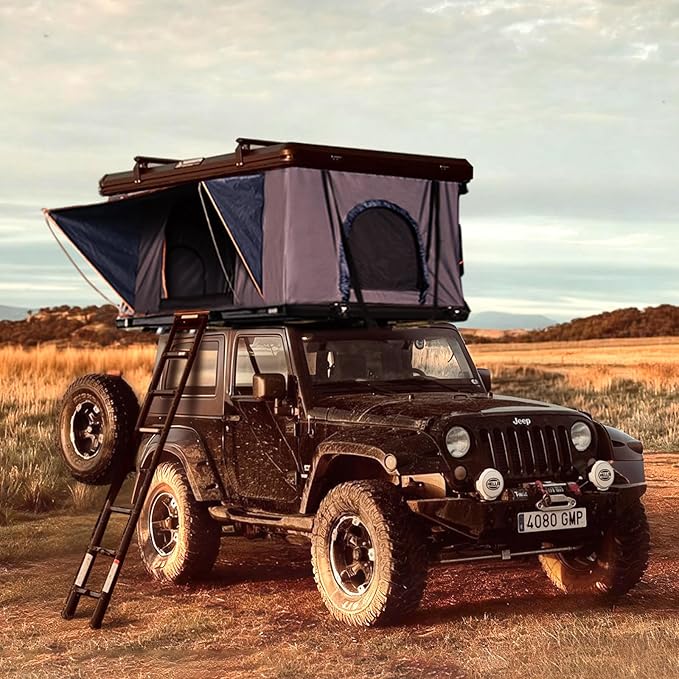 Rooftop Tent Hard Shell - Outdoor Car Camping 2-3 Person Truck, Sedan, SUV, Waterproof, Teardrop