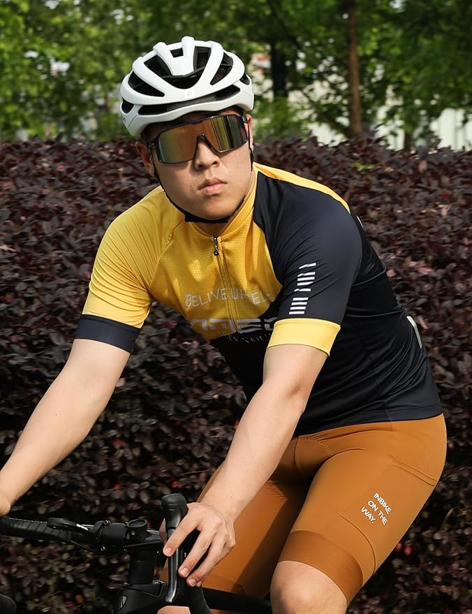 LAMEDA Men's Cycling Jersey Breathable Lightweight Bike Jersey Short Sleeve Quick Dry Moisture