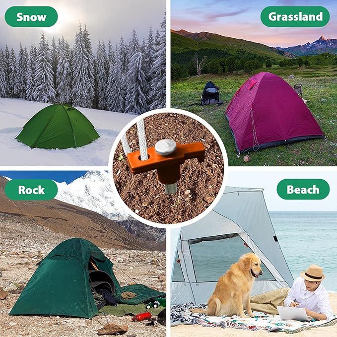 Eurmax USA Galvanized Non-Rust Camping Family Tent Pop Up Tent Stakes Ice Tools Heavy Duty