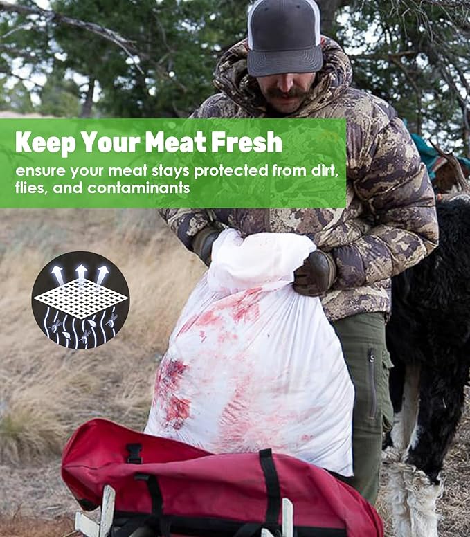 Elk Game Bags 5 Pack, Essential Hunting Gear & Accessories, Field Dressing Quarter Meat Bag, Medium