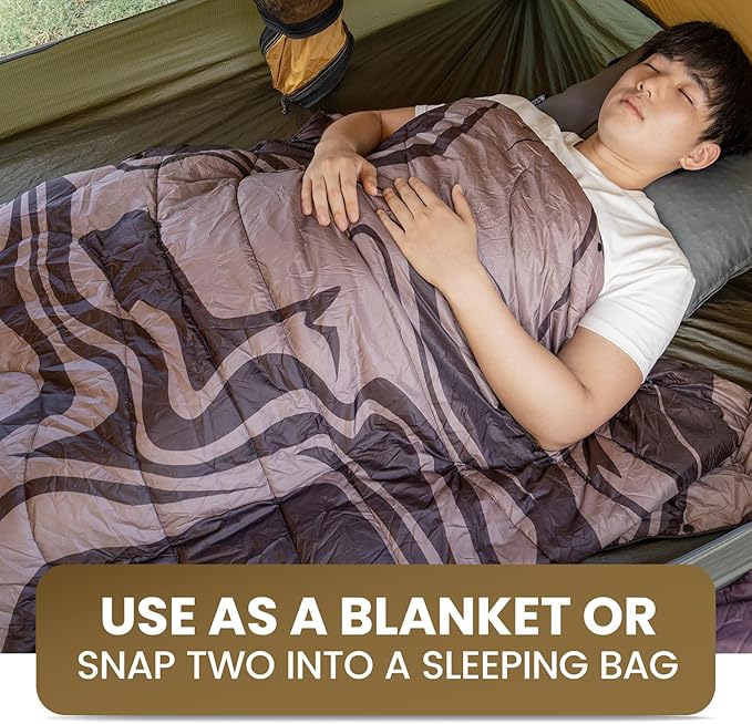 ONETIGRIS Camping Blanket,Wearable Outdoor Quilt with Recycled Thermal Insulation, Convertible to