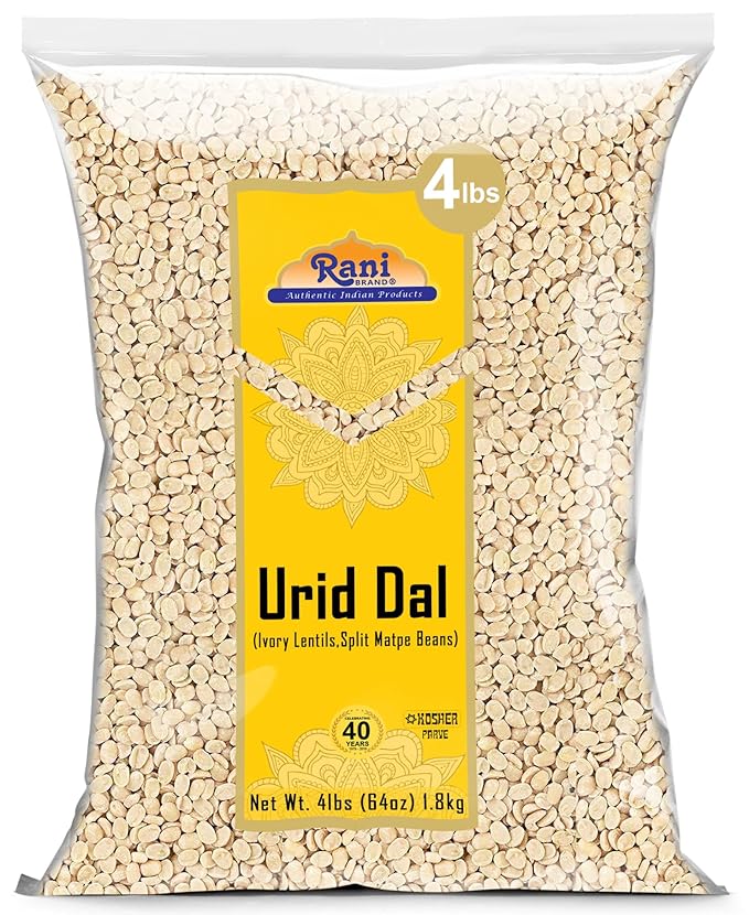 Rani Urid/Urad Dal (Split Matpe Beans Skinless) Indian Lentils 64oz (4lbs) 1.81kg Bulk ~ All
