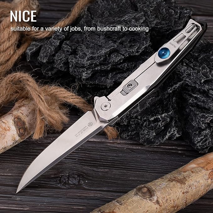 Tactical Folding Pocket Knife for men,14C28N Stainless Steel Blade,Frame Lock,G10 Handle,EDC Small