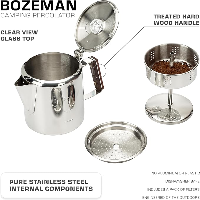 COLETTI Bozeman Percolator Coffee Pot — Coffee Percolator, Camping Coffee Pot – America’s Favorite