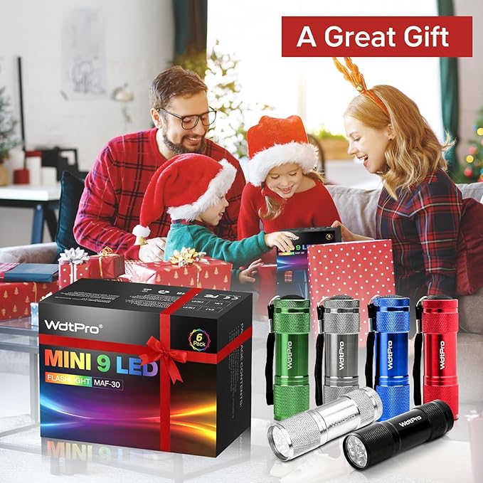 WdtPro LED Mini Flashlights, Super Bright Flashlight with Lanyard, Assorted Colors - Best Tac Torch