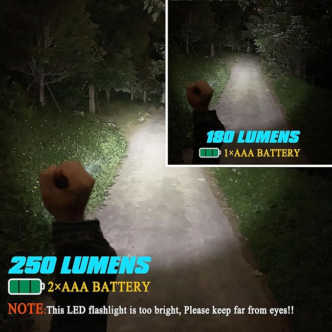 Mini Flashlight 3 Modes Small Flashlights LED Powerful High Lumens Tactical Pen Light with