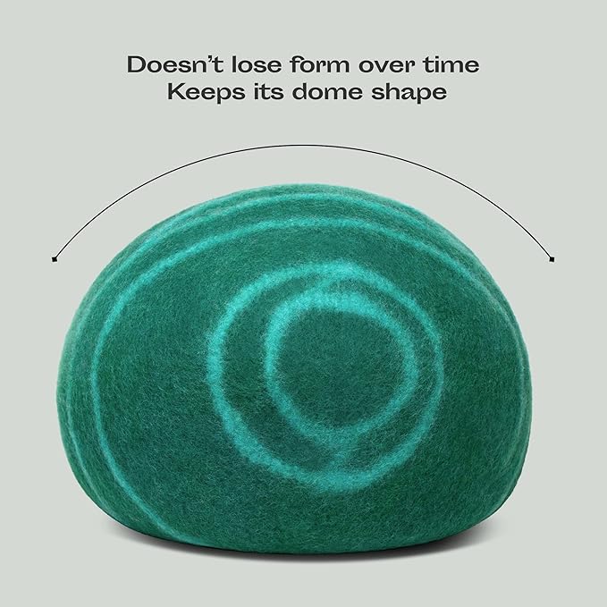 MEOWFIA Cat Cave ??Premium Felt Cat Bed for Indoor Cats, Handmade 100% Merino Wool (Large, Emerald)