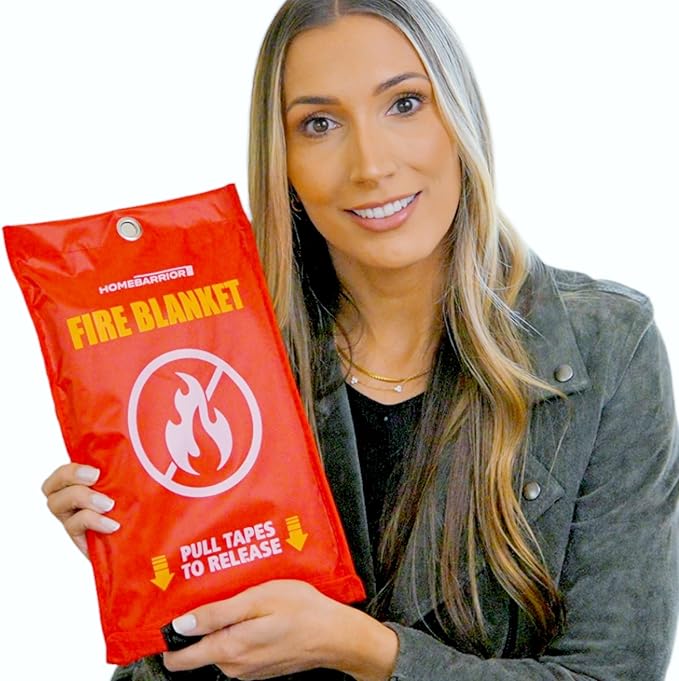 Emergency Fire Blanket for Fire Suppression, 39x39 inches Flame Retardant Fabric Fireproof Blanket