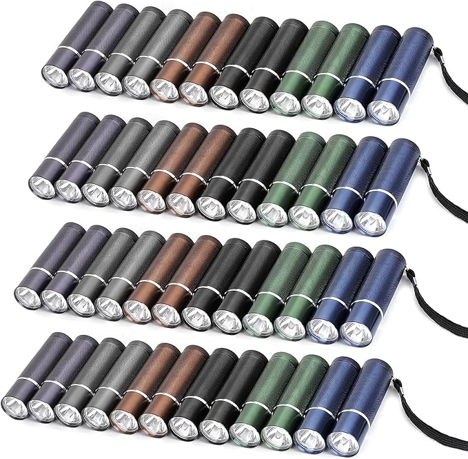 FASTPRO 48-Pack Flashlights Set, Aluminum LED Flashlights Include AAA Batteries & Lanyard, Super