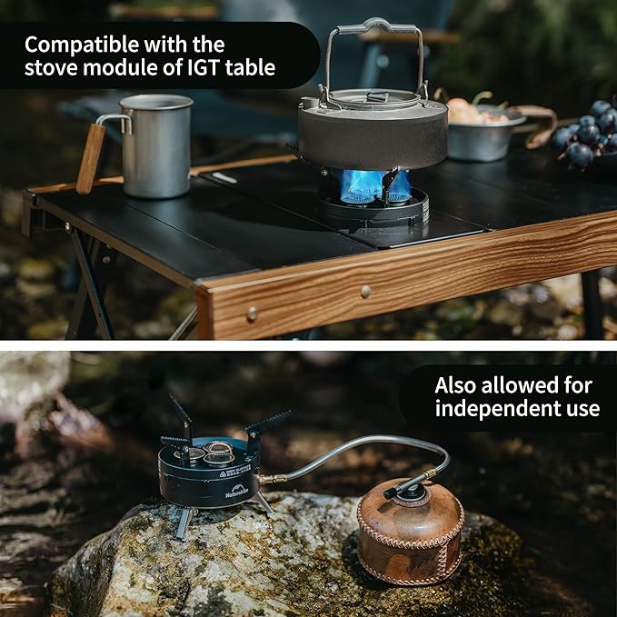 Naturehike Camping Gas Stove for IGT Table, Portable Isobutane Stove with Storage Bag & Foldable