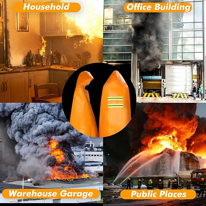 DIBBATU Fireproof Cloak, Fire Escape Cloak, Extra Big Fireproof Fiber Cape, Emergency Used as A