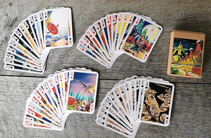 Frank Paul SCI FI Playing Cards (Poker Deck 54 Cards All Different) Vintage Sci Fi Comic Art Posters