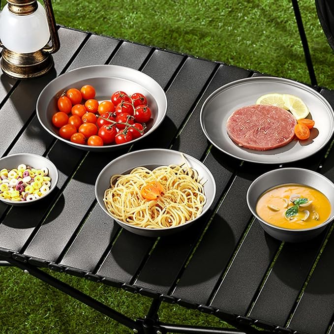 Pure Titanium Camping Bowl Large 7.2 inch Backpacking Ultralight Cookware Outdoor Hiking Kitchen
