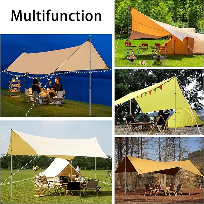 SANLIKE Telescoping Tarp Pole Heavy Duty Tent Poles, 33"-86.6"/94" Thickened Tube Collapsible