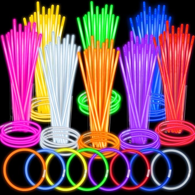SpringFlower 300Pcs Glow Sticks Bulk Party Supplies, Glow Sticks for Kids Party Favors, Glow in The
