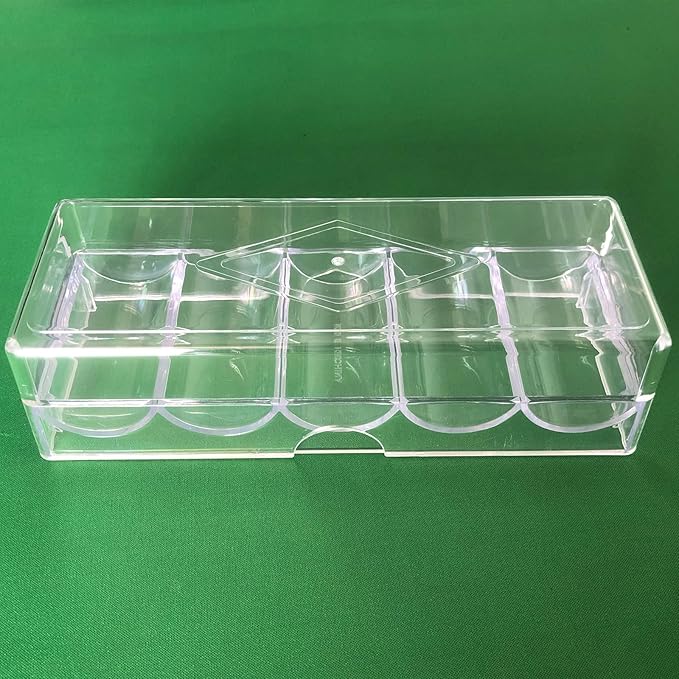 Poker Chip Holder Tray Racks- 10Pack Clear Acrylic Chips Rack Case With Cover Poker Table