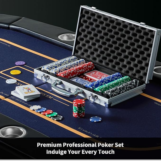 Boyzhood Poker Chips,300 Pcs Poker Set with Aluminum Travel Case,11.5 Gram Poker Chips Set for